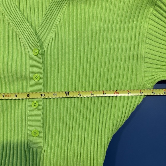 Adidas x Ivy Park Romper Medium Halls of Ivy Bright Green Ribbed Shorts Jumper - Picture 7 of 15